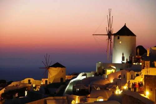 sunset, Greece and sky
