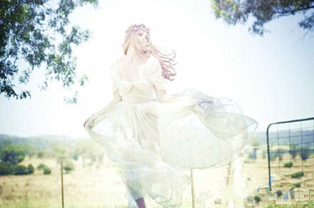 beautiful, blonde and bohemian wedding dress