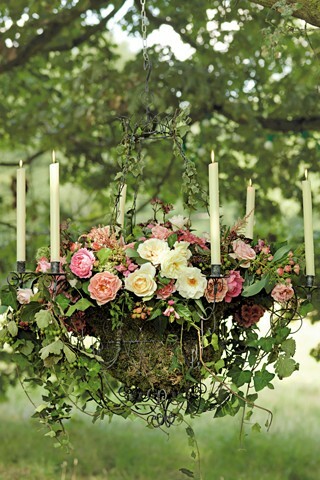 flowers, outdoor wedding reception and decor reception