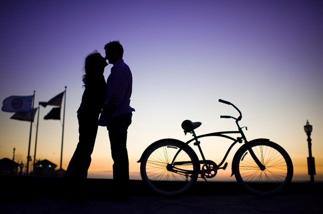 sunset, love and engagement