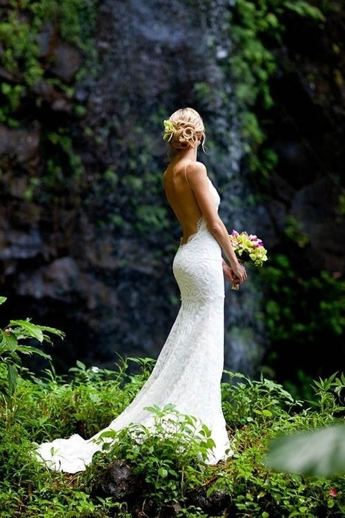 nature, low back, dress and white