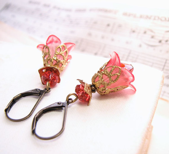 earrings, bridesmade, pink and shabby chic