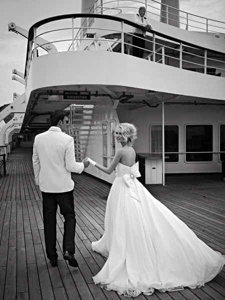 groom, couple and wedding dress