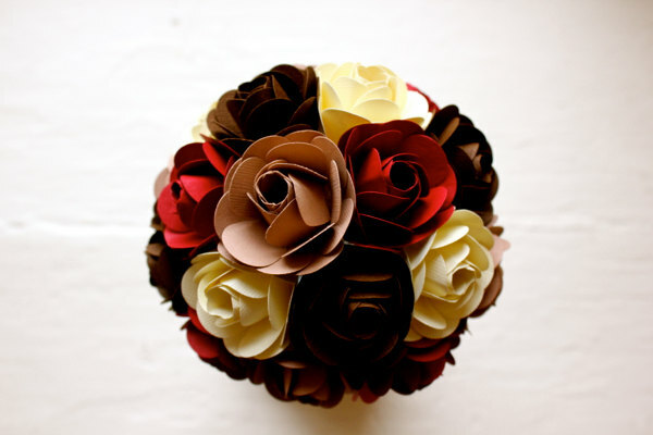 vintage, paper roses and bouquet