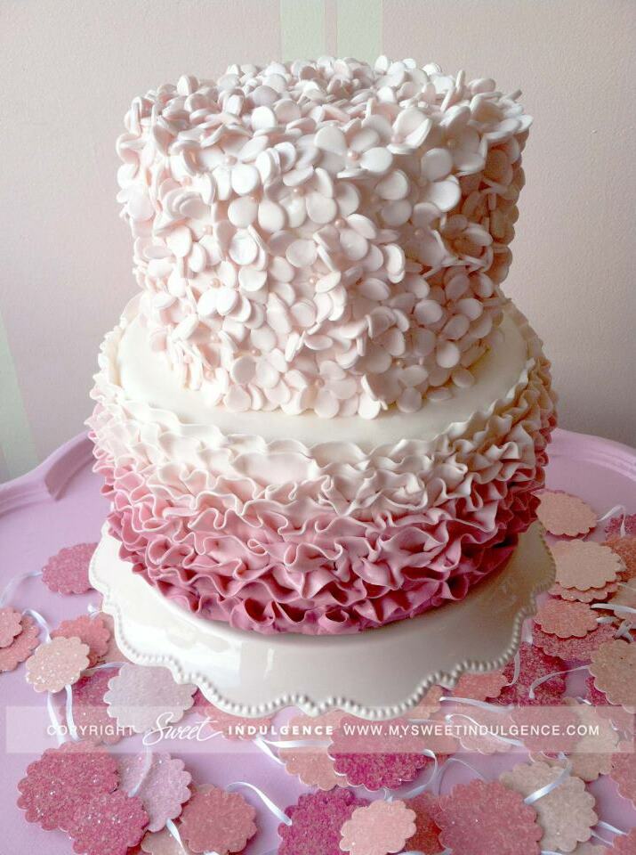 wedding cake, ruffle cake, beautiful and unusual