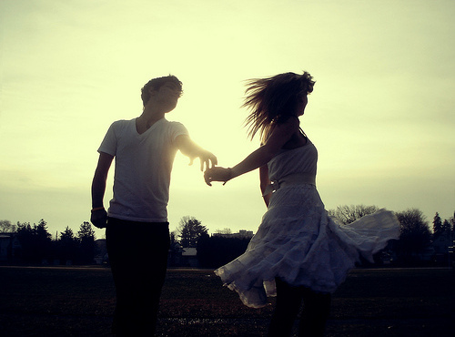 girl and boy, love and summer