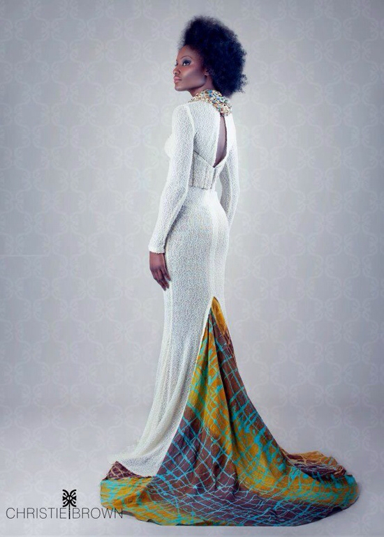 African, woman, white dress and ethnic