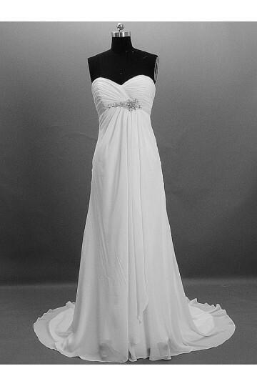 wedding dress, elegant and chiffon