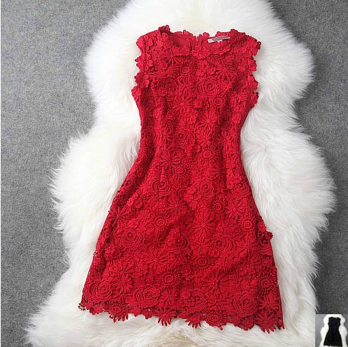 sleeveless dress, party dress, red and dress