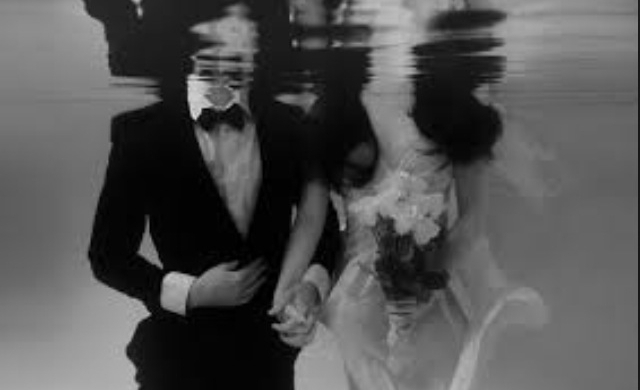 bride, groom and grunge
