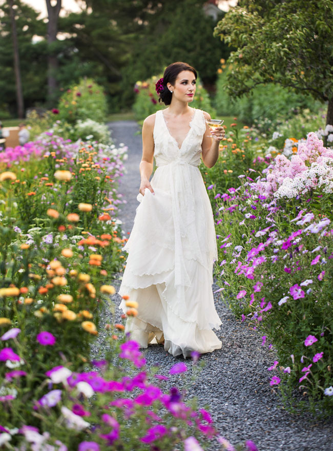 flower, garden, glam and brunette