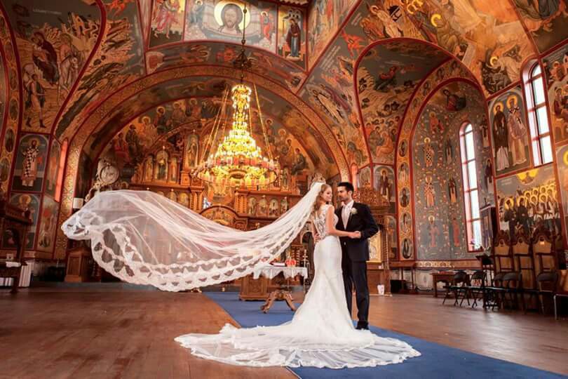 Serbia, orthodox church, bride and beide