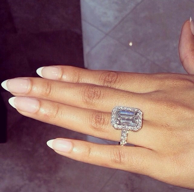beautiful, shine, engagement ring and manicure