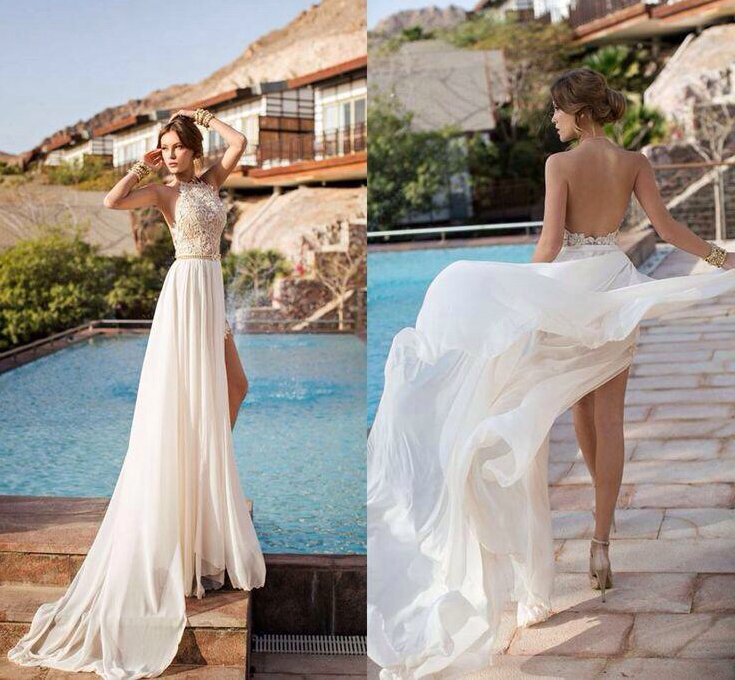 beautiful, wedding dress, bride and halter top