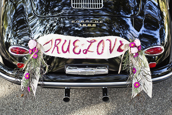 true love, car and banner