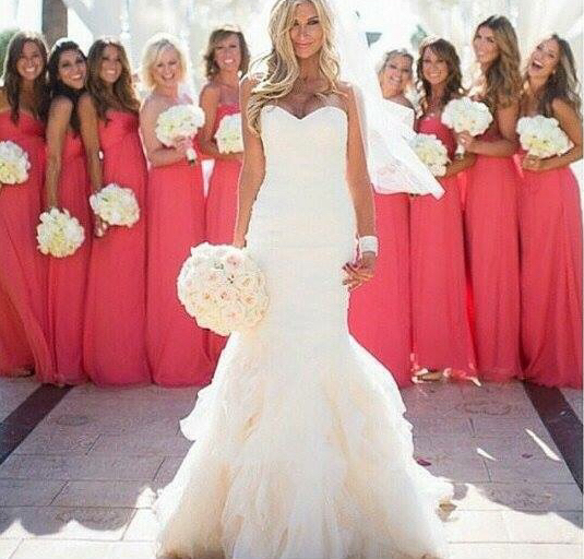 dress, bridesmaids, rustle and flowers