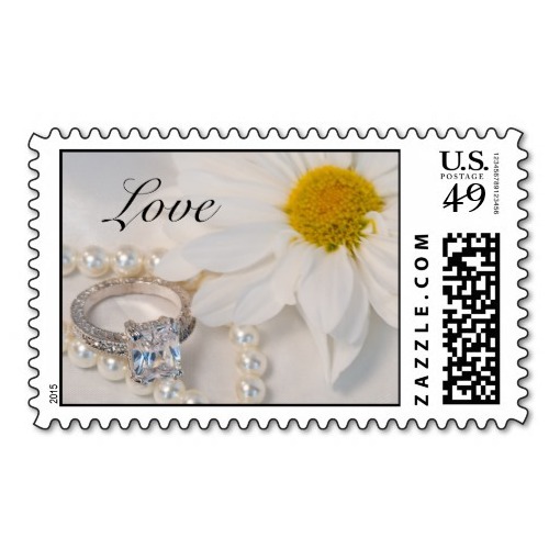 postage stamps, white wedding, diamond and postage