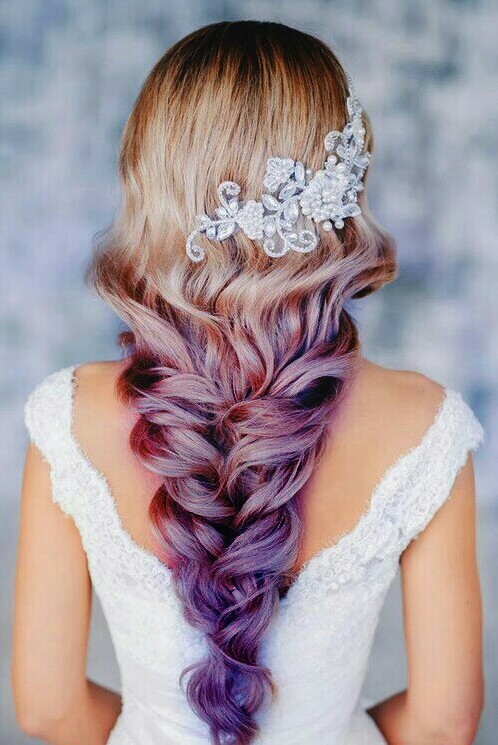 flowers, wedding idea, purple hair dye and pretty