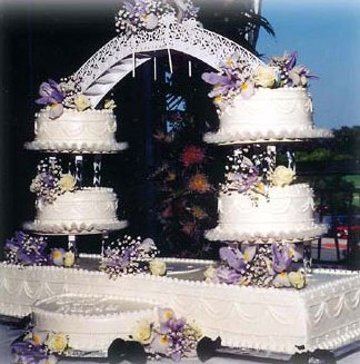 cake boss, bride and flowers