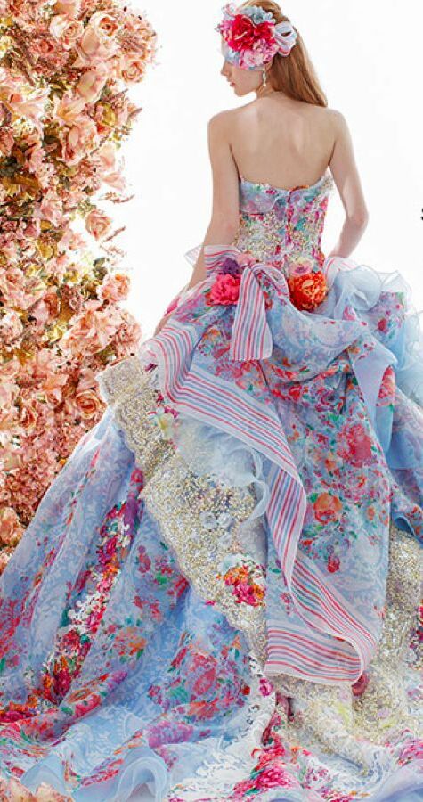 mariage, design, robe romantique and Fleurs