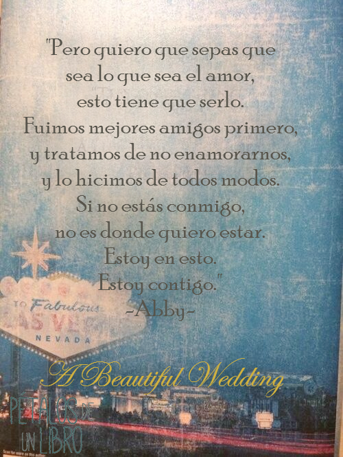 a beautiful wedding, frase, book and abby