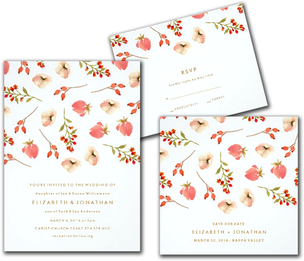 wedding invitation, save the date, rsvp and pretty pink