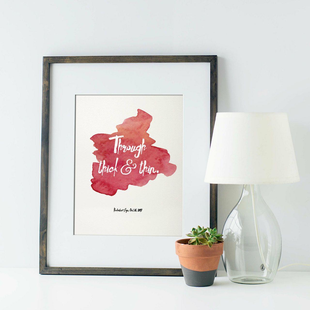 wedding vows, love, through thick and thin and watercolor