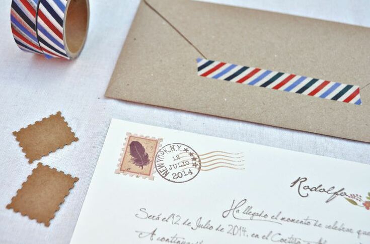 boda, sello, washi tape and invitaciones de boda