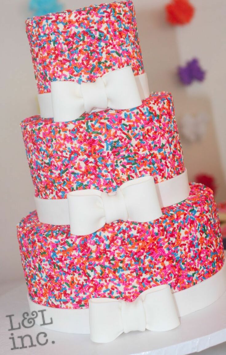 cakes, bows, party and colours