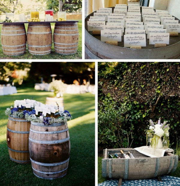 drums, rustic and barrels