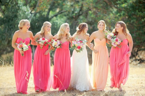 made of honor, flower and pink