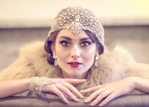crystal headmiece, art deco and bohemian