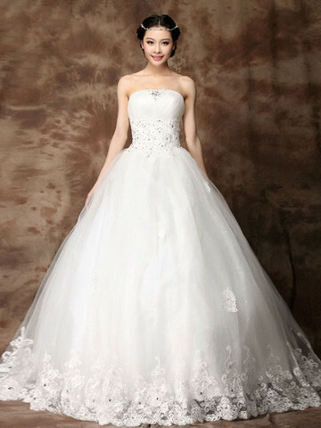 bridal gown, beautiful ball gown and wedding dress