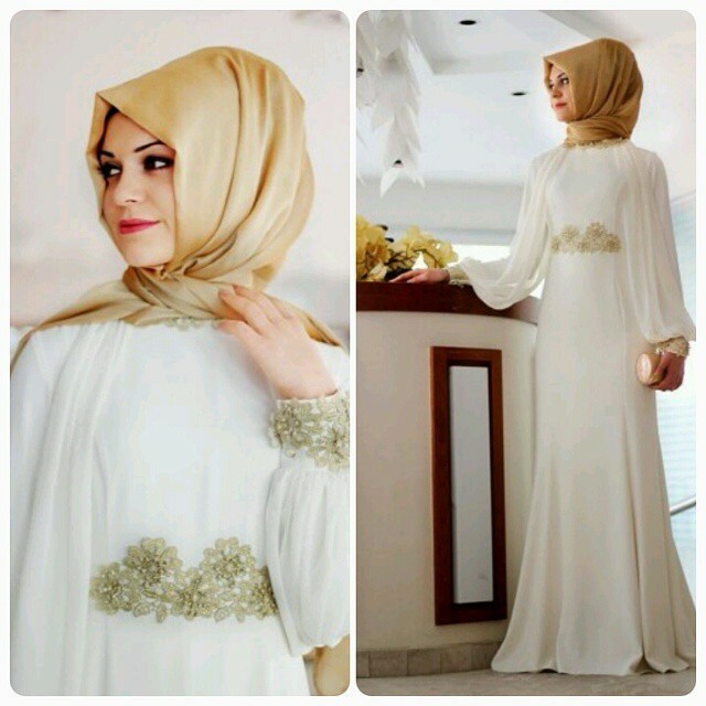 turkish style, hijab, wedding dress and white
