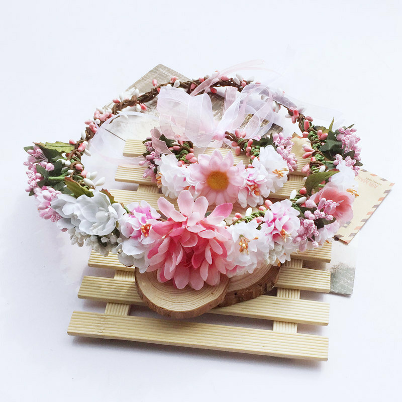 festival crown, bridal flower crown, bridal wristband and wedding accessories