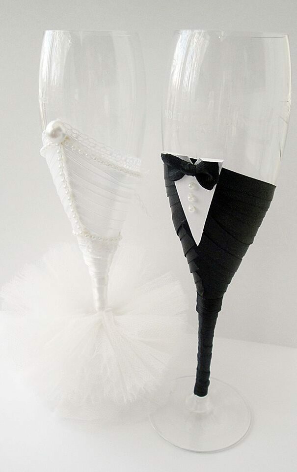 wine glas, bride, sweet and cute