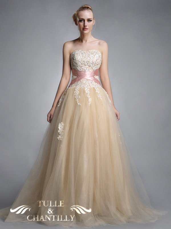romantic, satin, brodery and crystal