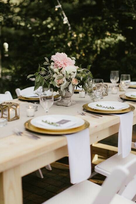plates, flowers, table and country