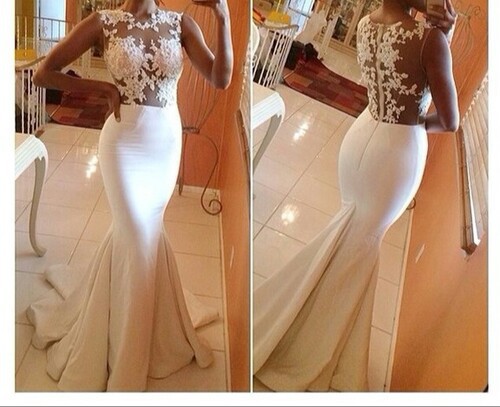 white lace, perfect and mermaid dress