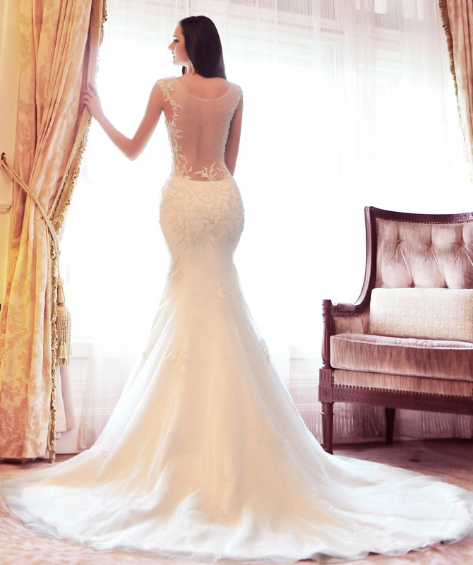 new style, fashion, wedding dress and trumpet