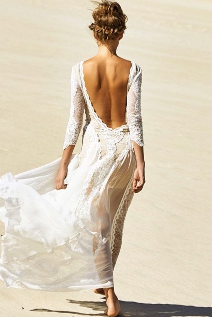 glamour, white and beach bride