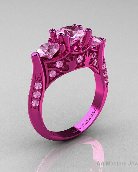 pink sapphire, pink gold and wedding ring