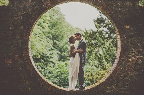 circle, couple and vintage wedding