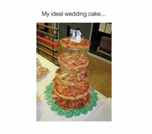 HAHAHA, cake and pizza