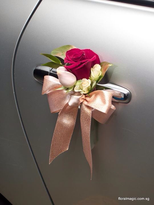 ribbons, cars, decors and flowers