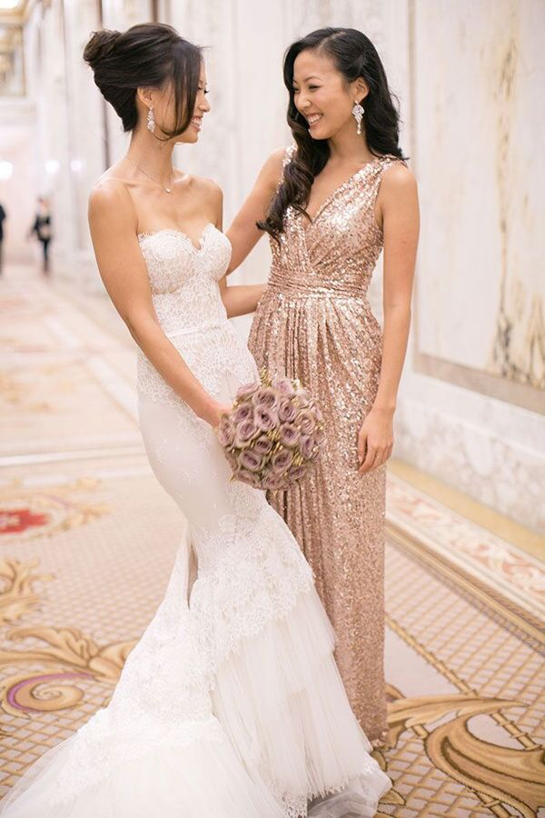bride, delicate, bridesmaid and lace