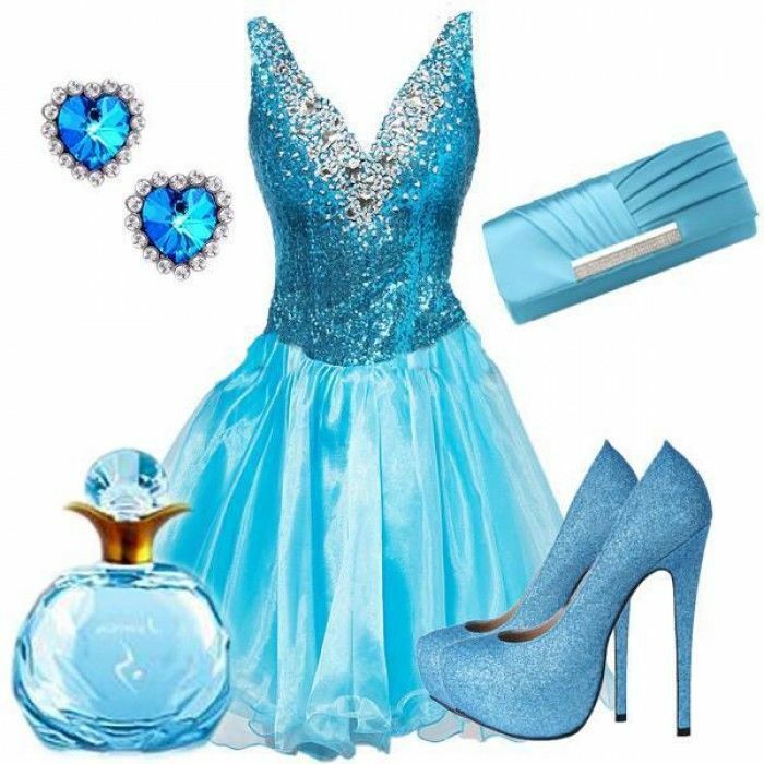 heels, dress, perfume and accessories