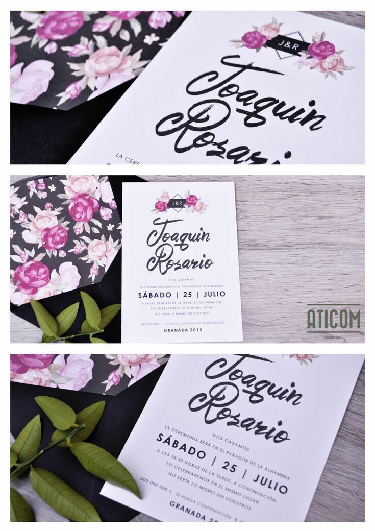 aticom design, invitaciones de boda, flores and wedding invitations