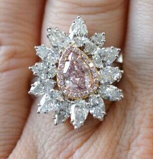 ring, diamonds and pink diamonds
