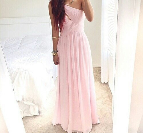girls, classy pink, amazing and long dress